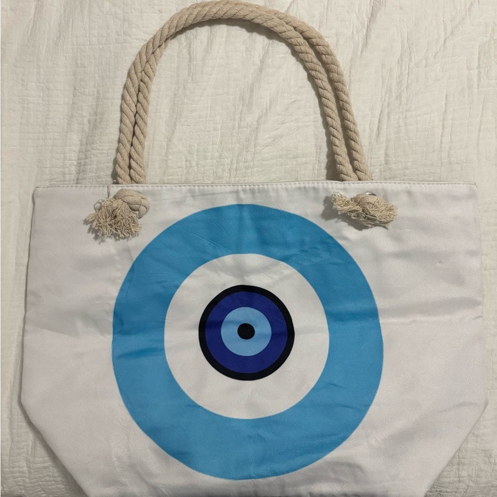 Stylish Blue and White Tote Bag